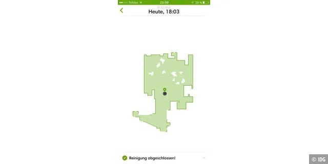 So sieht eine Clean Map in der App von Roomba 980 aus.