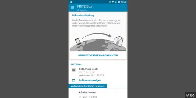 Um per App die sichere Verbindung zur Fritzbox einzurichten, muss sich das Smartphone im Heimnetz befinden.