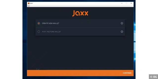 Das Wallet von Jaxx richten Sie über eine Software ein, die für verschiedene Betriebssysteme zur Verfügung steht