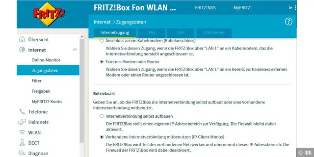 WLAN erweitern: Die Fritzbox kann eine vorhandene LAN/Internetverbindung eines anderen Routers verwenden und den Zugriff darauf per WLAN ermöglichen.