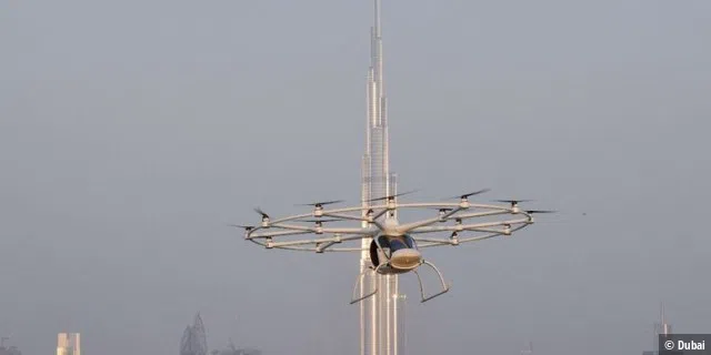 Das Lufttaxi von Velocopter über Dubai.