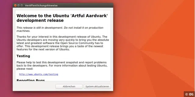 Upgrade von Ubuntu 17.04 auf 17.10 Beta.