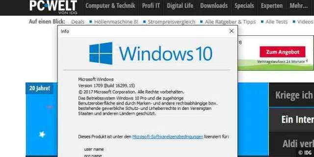 Windows 10 Version 1709 Build 16299.15