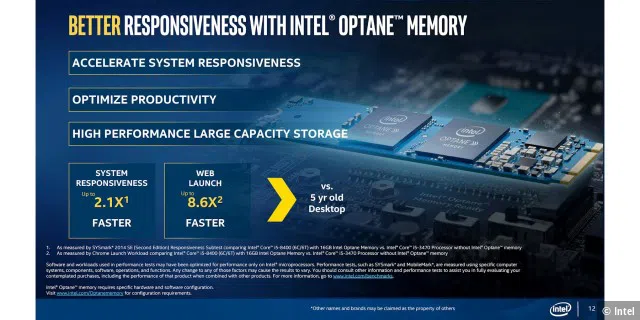 Intel Optane ist ein spezieller Speicher, der zwischen der CPU und dem Datenspeicher liegt und das System deutlich beschleunigen soll.