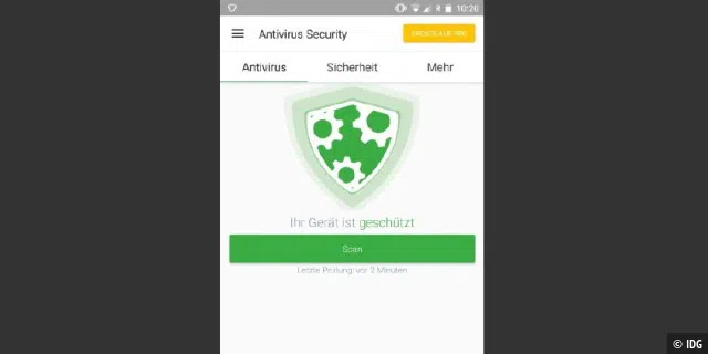 Nach der Installation untersucht 'Aviras Antivirus Security' Ihre installierten Apps.