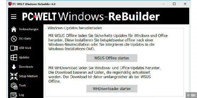 Über PCWELT- Windows-Rebuilder starten Sie alles, was man für das eigene Windows braucht.