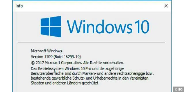 Die Eingabe Winver im Ausführen-Fenster (Win-R) führt zur Auskunft über die installierte Windows-Version.