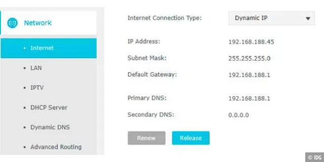 Bei einer Router-Kaskade erhält der zweite Router eine IP-Adresse vom ersten.