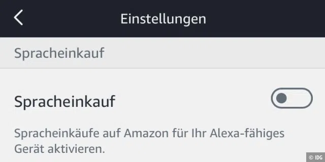In der Alexa-App kann man den Spracheinkauf abschalten.