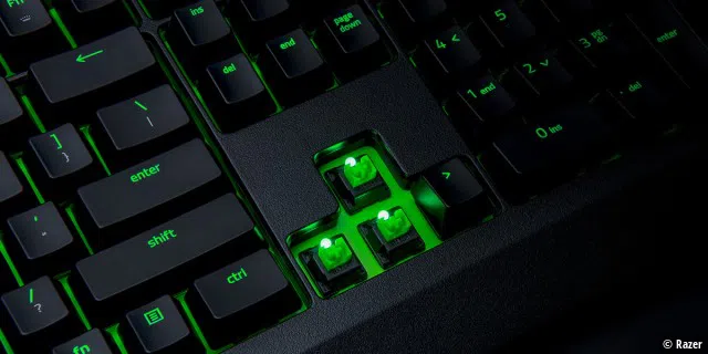 In der neuen Gaming-Tastatur Blackwidow Ultimate hat Razer die hauseingenen, taktilen Razer Green Switches verbaut.