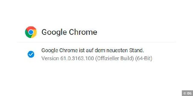 Google Chrome auf dem neuesten Stand.