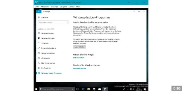 Windows-Insider-Programmoptionen anpassen.