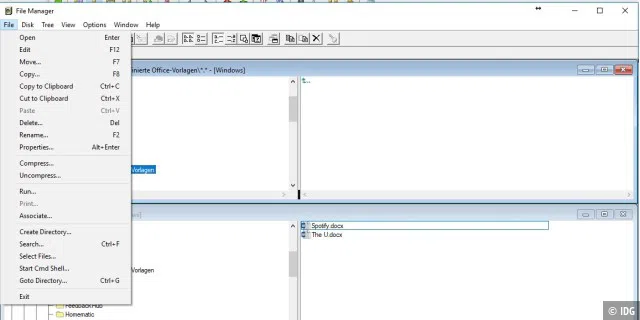 Datei-Manager von Windows NT 4 angepasst für Windows 10.