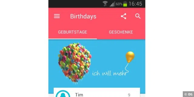 Birthdays - Geburtstagskalender & Erinnerung