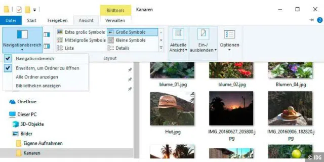Ist im Windows-Explorer die Option „Erweitern, um Ordner zu öffnen“ aktiviert, klappen die Ordner im Navigationsbereich automatisch auf.