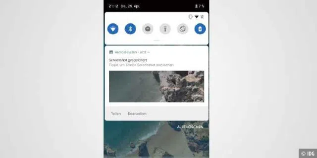 Android P stellt für die Bearbeitung von Screenshots ein einfaches Tool zur Verfügung.