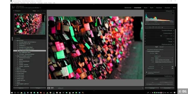 In Lightroom 6 finden Sie im Modus „Entwickeln“ rechts unten die Objektivkorrektur mit den neuen Objektivprofilen für die Raw-Konvertierung von Fotos.