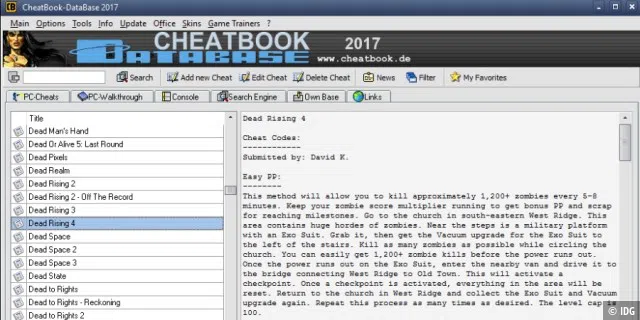 CheatBook DataBase