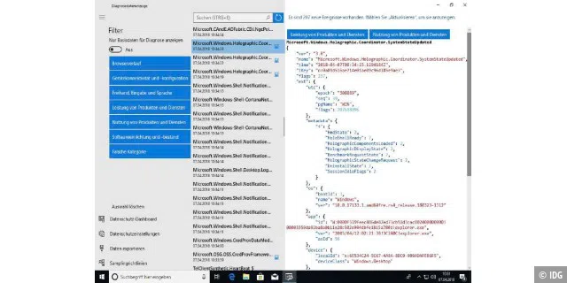 Microsoft will nicht alle Infos haben: Nur die mit einem kleinen, blauen Icon markierten Daten.