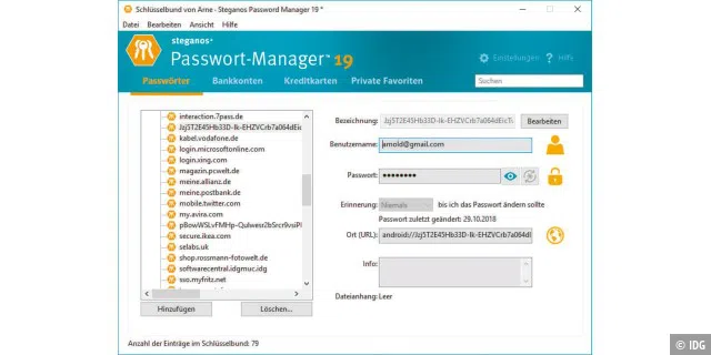 Im Passwort-Manager von Steganos können Sie nicht nur Ihre Log-in-Daten speichern, sondern auch Ihre Adresse eingeben, um diese mit einem Klick in Formulare einfügen zu können.