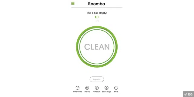 Die I-Robot Home-App macht es einfach, die Aktivitäten des Roomba i7+ zu verwalten