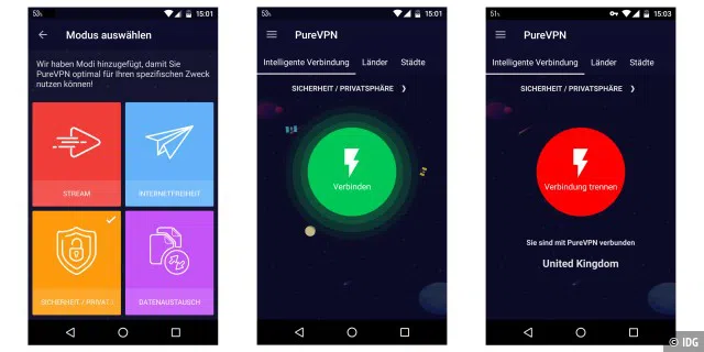 Pure VPN Android-App