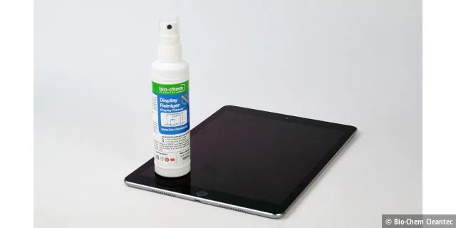 Bio-Chem Cleantec bietet zum Beispiel Display-Reiniger an, die auf Lösungsmittel verzichten.