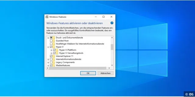 Hyper-V muss in Windows 10 Pro zunächst aktiviert werden