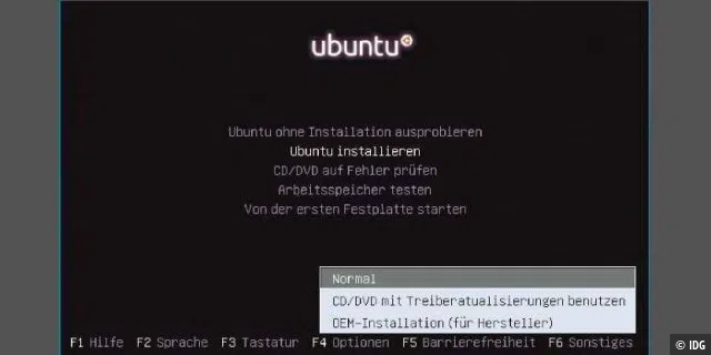 Die OEM-Installation aller Ubuntu-Distributionen ermöglicht eine saubere Systemeinrichtung.