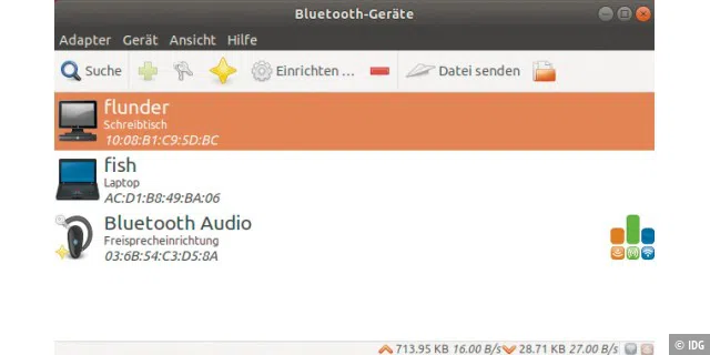Wenn die einfachen Bluetooth-Applets nicht genügen, so gibt es noch den Bluetooth-Manager.