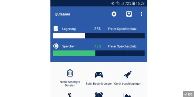QCleaner Reiniger, Speicherentlader, Game-Booster