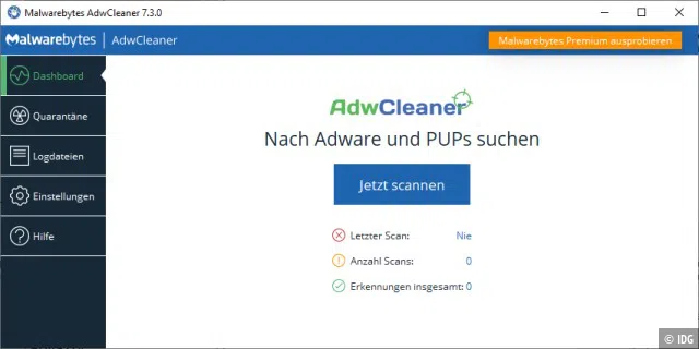 Mit dem AdwCleaner löschen Sie nervige Browser-Toolbars oder Adware.