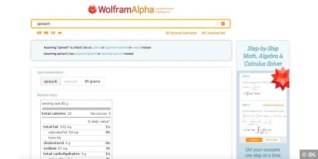 Wolfram-Alpha liefert konkrete Antworten auf Suchanfragen