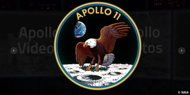 Das Logo von Apollo 11. Jede Apollo-Mission hatte ein eigenes Logo.