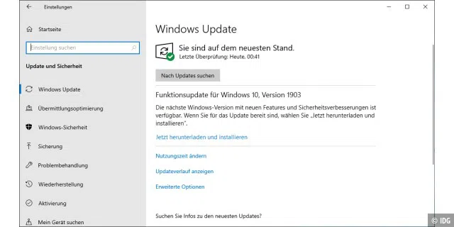 Funktionsupdates installiert Windows jetzt nicht mehr automatisch. Bis etwa sechs Monate vor dem Support-Ende der genutzten Windows-Version dürfen Sie über die Installation selbst entscheiden.