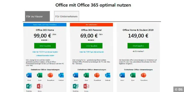 Mit 69 Euro für Office 365 Personal ist ein TByte Cloudspeicher bei Microsoft inklusive der vollwertigen Office-Suite sogar günstiger als die gleiche Speichermenge bei Dropbox.