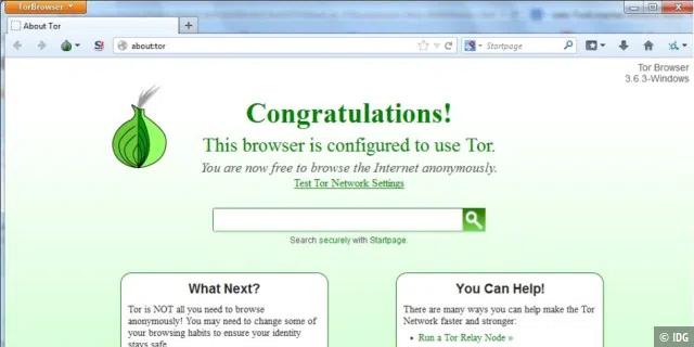 Anonym Surfen mit Tor