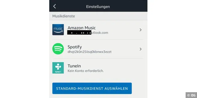 An Alexa Echo können verschiedene Musikdienste angebunden werden. Seit August 2019 unterstützen die Echos auch Apple Music.