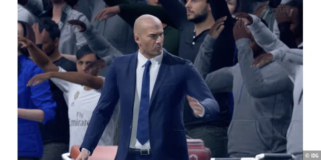 Hitman oder Zinedine Zidane? Emotionen und Anweisungen von Trainern fängt FIFA 20 besonders gut ein.
