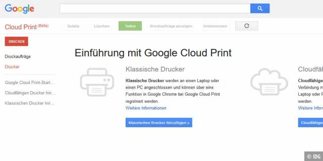Google Cloud Print wird geschlossen