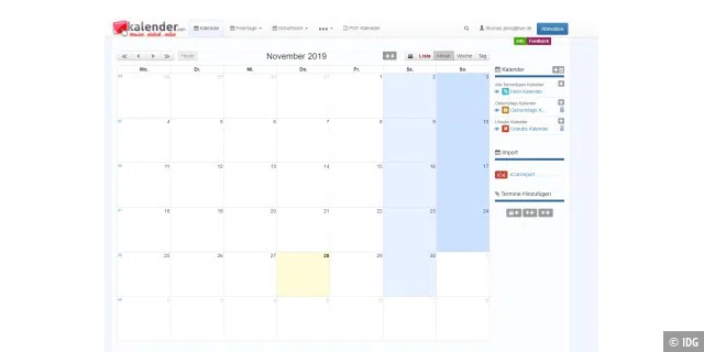 Mit Kalender.com erhalten Sie Zugriff zu einem übersichtlichen Kalender, auch für Schulferien.