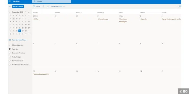 Der Outlook-Kalender von Microsoft