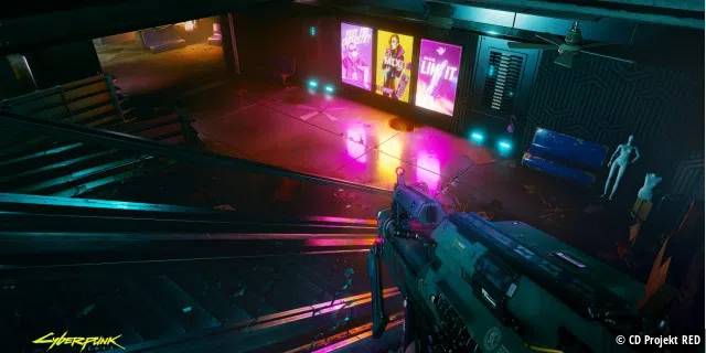 Dieser Screenshot zeigt perfekt, wie das Cyberpunk-Team das Spiel mit Farben und Raytracing nutzt, um die Atmosphäre zu setzen.