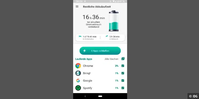 Von Kaspersky kommt diese App, die für eine längere Akkulaufzeit sorgen soll. Bei neueren Smartphones ist sie allerdings nicht mehr nötig.