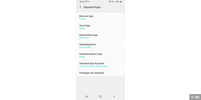 Innerhalb des Android-Betriebssystems legen Sie für bestimmte Aktionen und Dateitypen Standard-Apps fest.