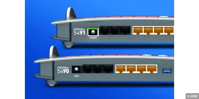 Bei einigen Providern benötigen Sie für den Internetanschluss per Glasfaser spezielle Router wie die Fritzbox 5491 oder 5490.