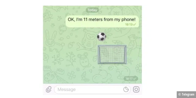 Das animierte Fußball-Emoji bringt Action in Chats