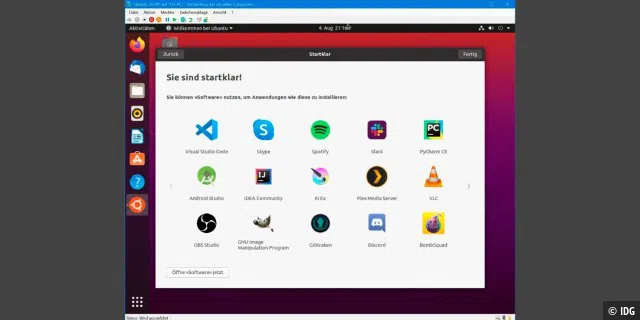 Mit wenigen Mausklicks ist Ubuntu als virtueller PC in Hyper-V startklar. Sie laden lediglich ein vorgefertigtes Image aus dem Internet und richten Linux mit Benutzernamen und Passwort sowie einigen Einstellungen ein.