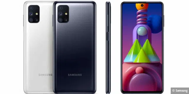 Das Galaxy M51 von Samsung gibt es in nur zwei Farben: Schwarz und Weiß