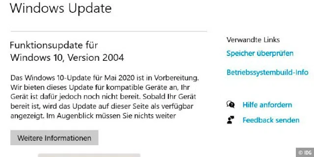 Anfangs verzögert, läuft das Mai-Update (Version 2004) inzwischen auf den meisten Windows- 10-PCs – und damit praktisch auch schon das Herbst-Update.